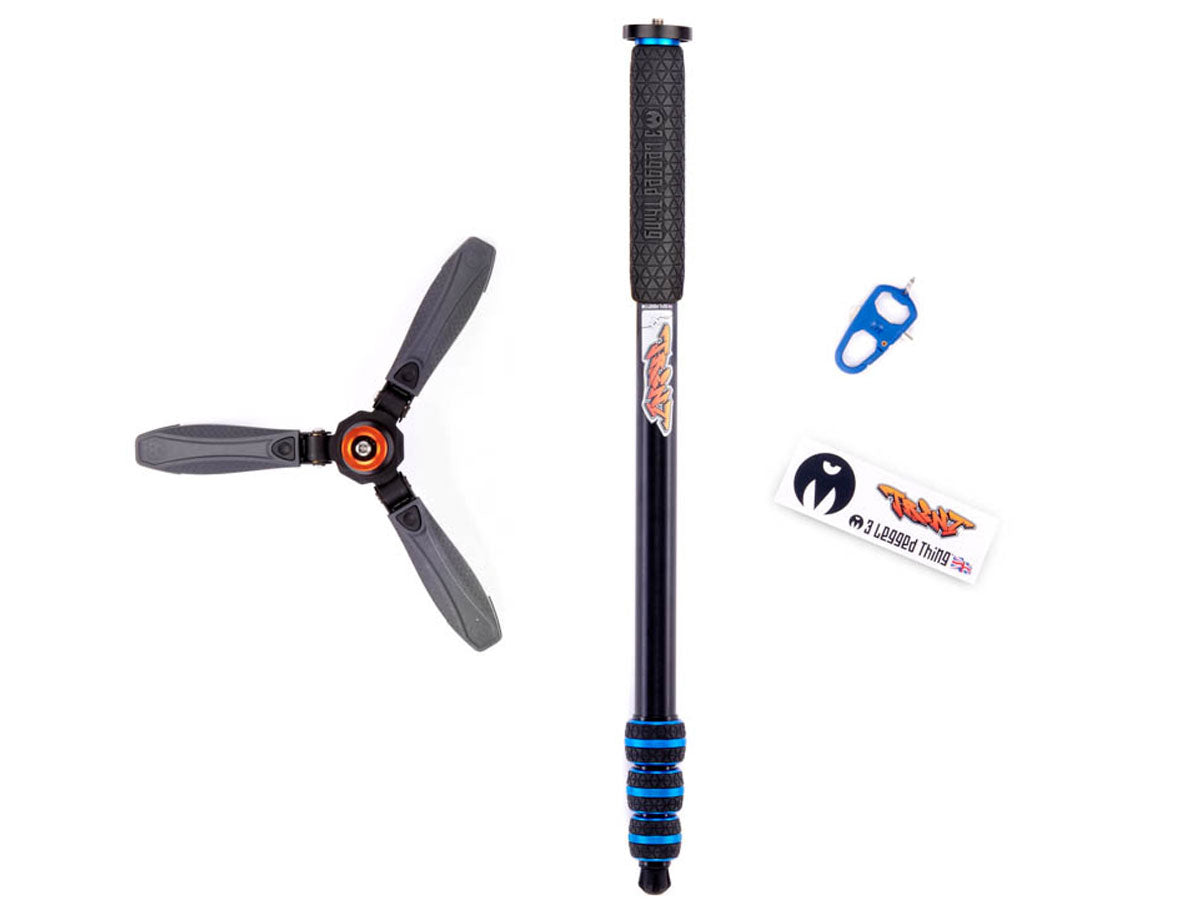 3 Legged Thing Trent 2.0 Monopod With Docz2 Foot Stabiliser (Blue)