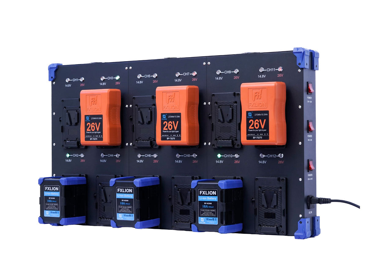 Fxlion 12 CH Bi-Voltage Wall Charger - V-Mount