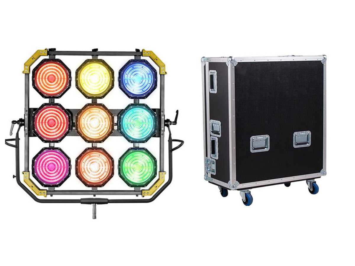 Lightstar LUXED-P9 Full Colour LED Spotlight/Spacelight (1440W) w/ Lumen Radio - In Flight Case