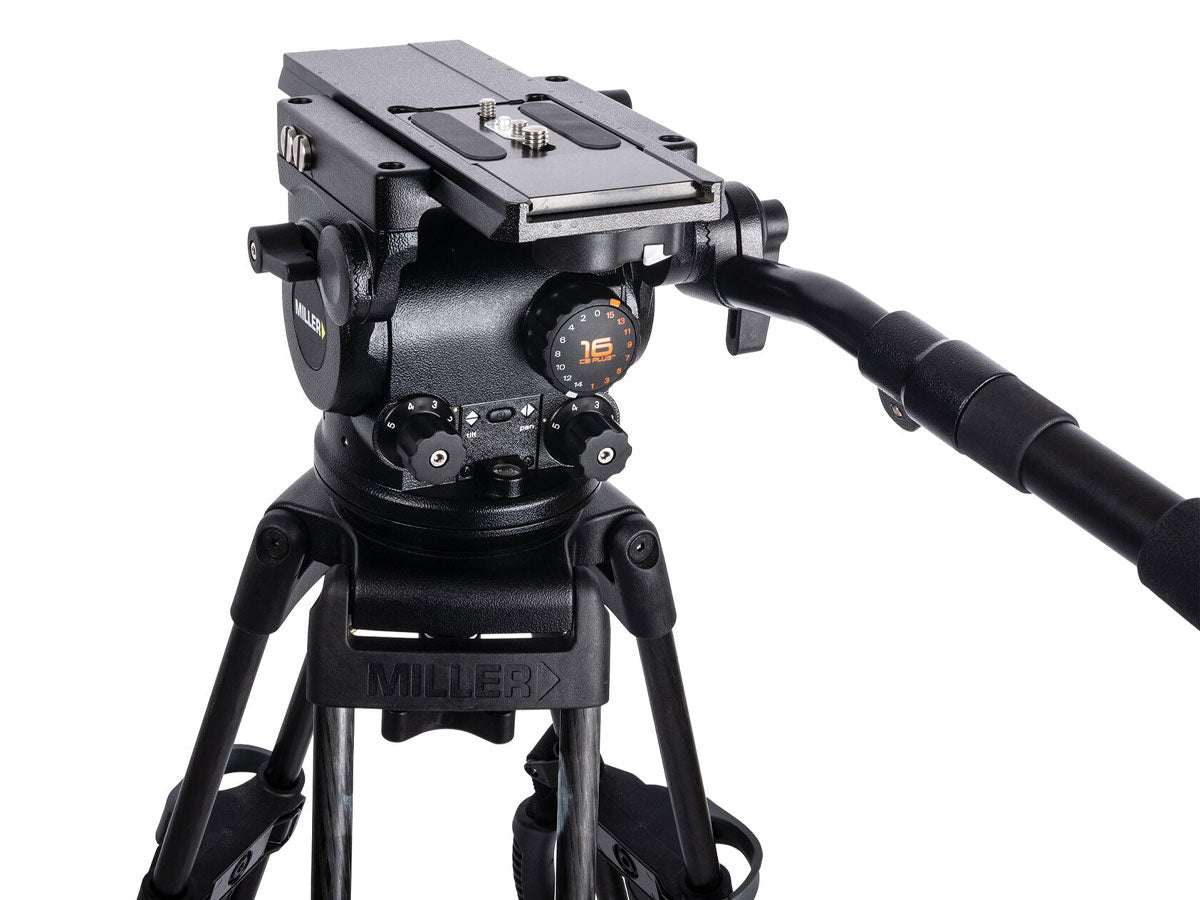 Miller ArrowX 1 Sprinter II 2 Stage Alloy Tripod (w/Mid-Level Spreader, Rubber Feet, Pan Handle and Softcase)