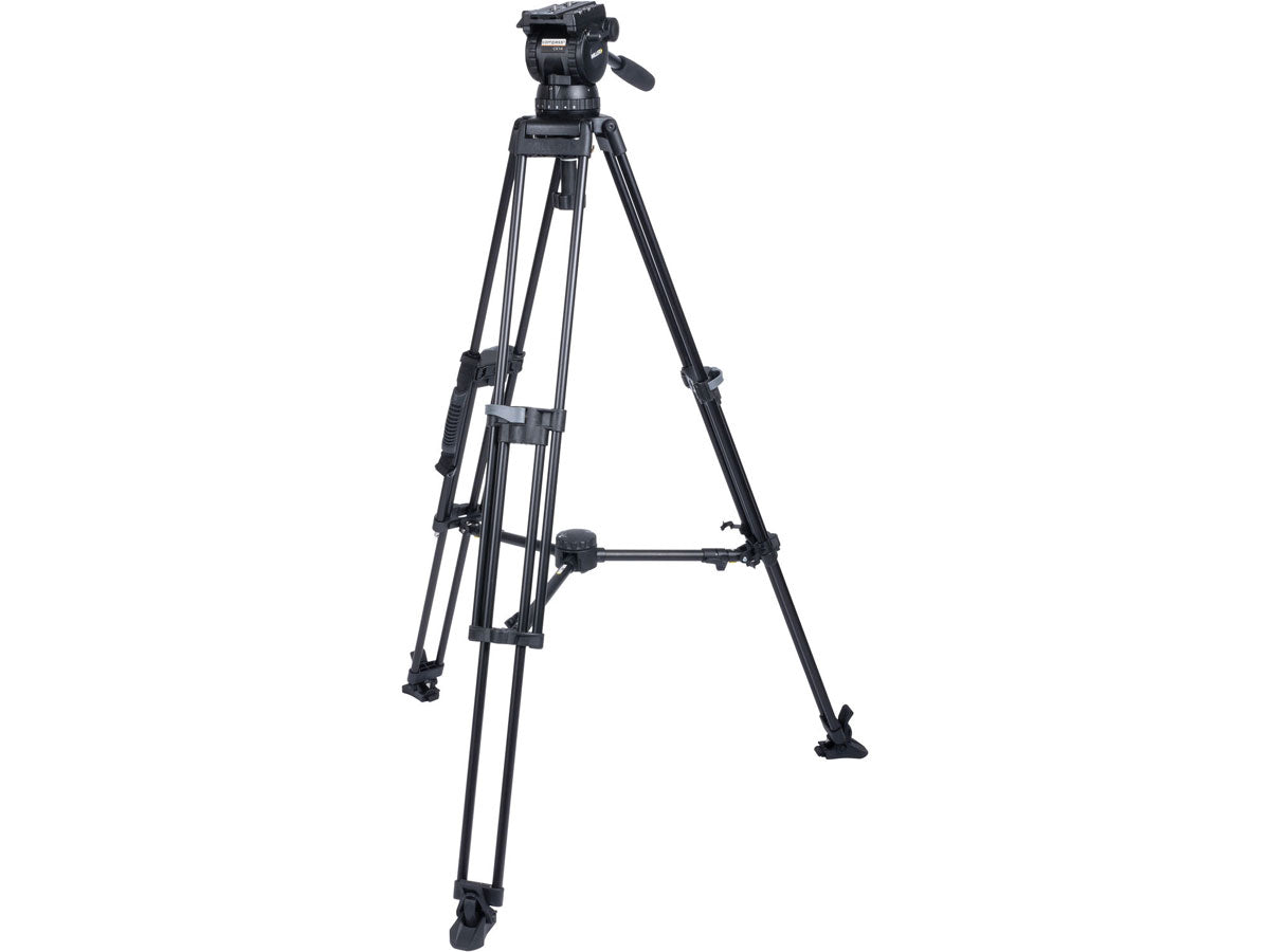 Miller CX14 Sprinter II 1 Stage Alloy Tripod (w/Mid-Level Spreader, Pan Handle, Rubber Feet and Softcase)