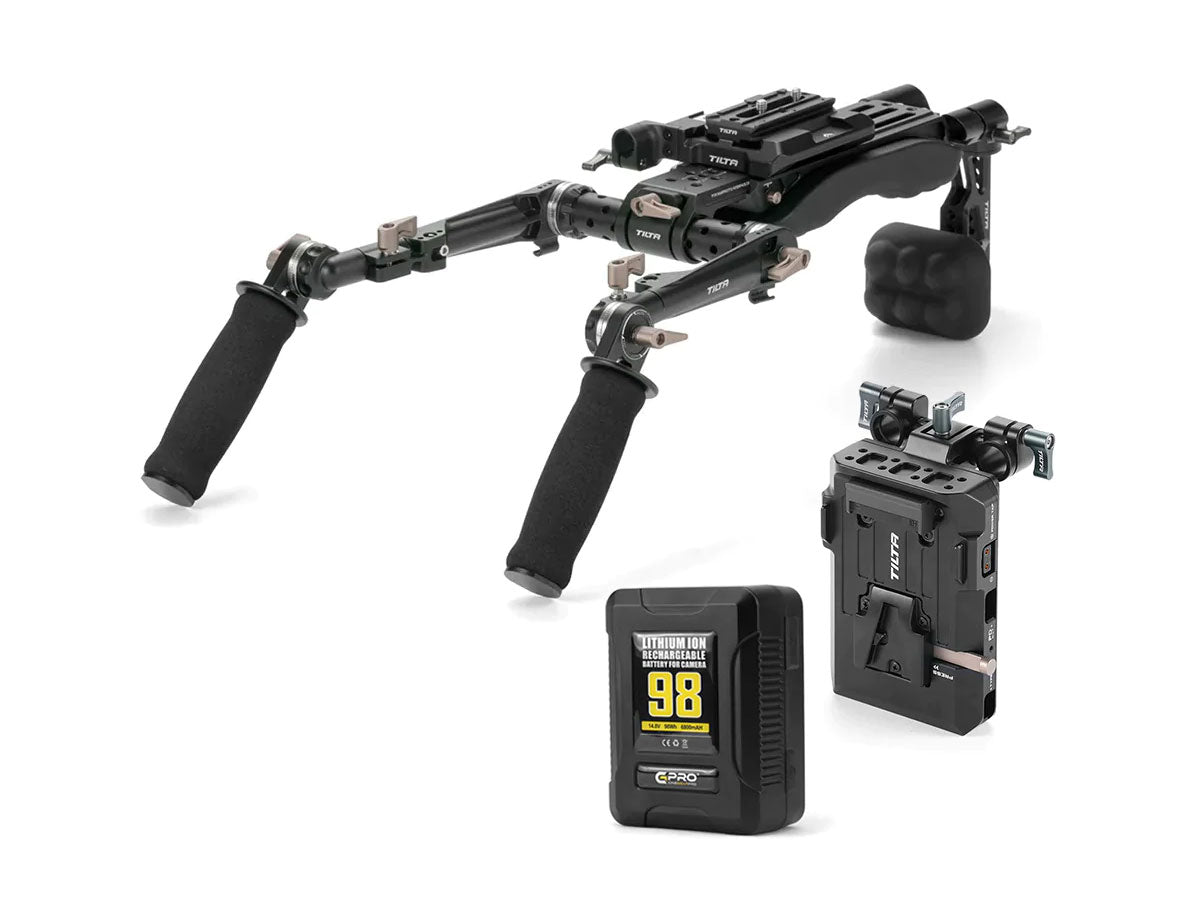 TiLTA TA-LSR Lightweight Shoulder Rig System - Basic Kit + Battery Plate + 98WH Battery
