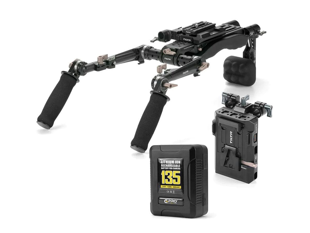 TiLTA TA-LSR Lightweight Shoulder Rig System - Basic Kit + Battery Plate + 135WH Battery