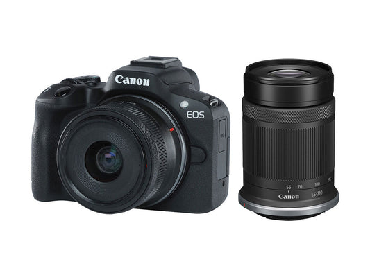 Canon EOS R50 Digital Camera with RF-S 18-45mm and RF-S 55-210mm Lenses