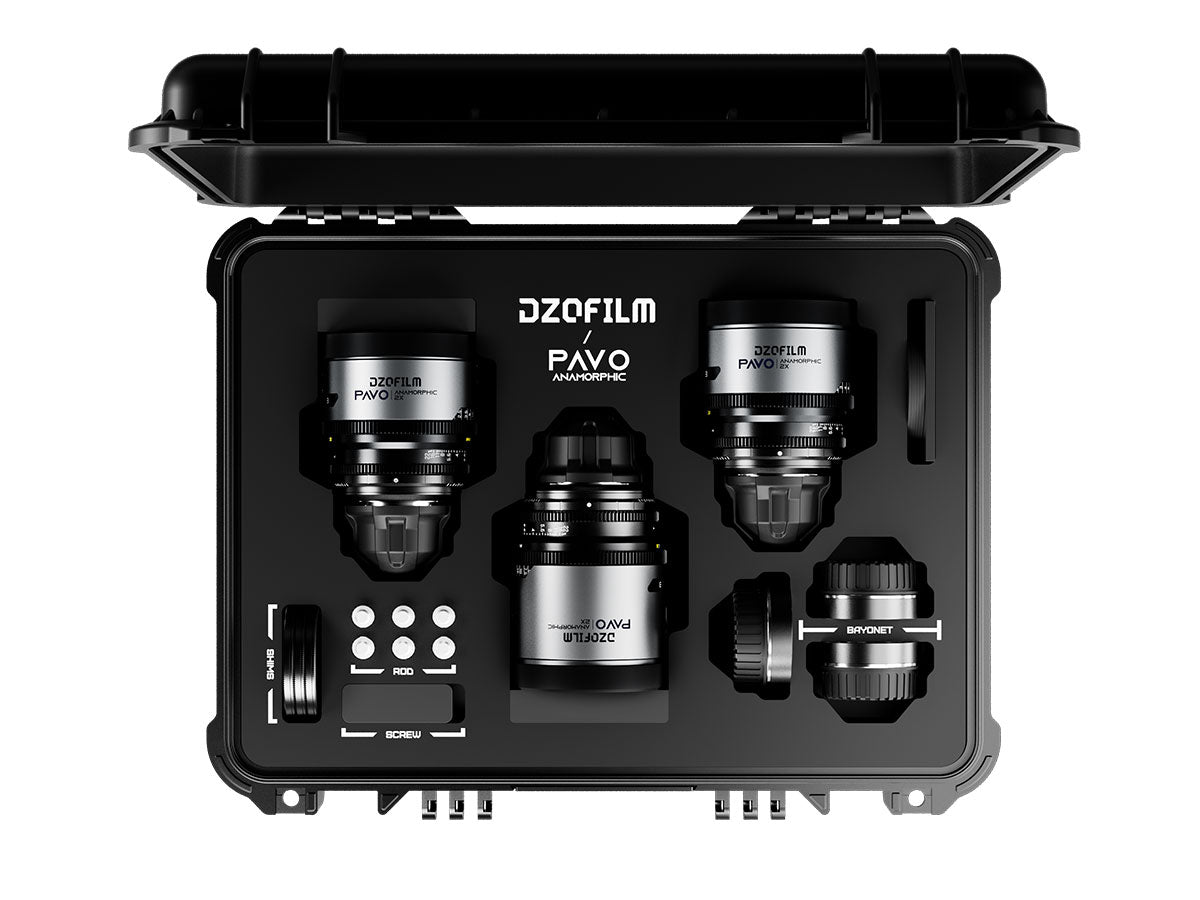 DZOFilm Pavo 2x Anamorphic Prime T2.1 3 Lens Bundle (32/55/100mm) - Blue Coating