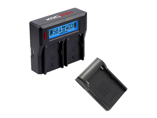 Hedbox RP-DC50 Dual Battery Charger with Battery Charger Plate - Canon: LP-E6