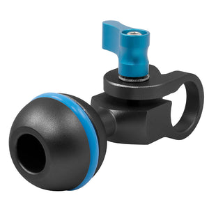 Kondor Blue Ball Head to 15mm Rod Clamp for Magic Arms - Raven Black