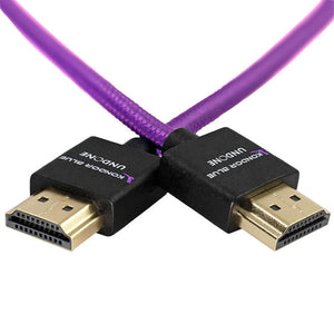 Kondor Blue HDMI to HDMI High Speed 4K 3D Nylon Braided Male Cable - 18"