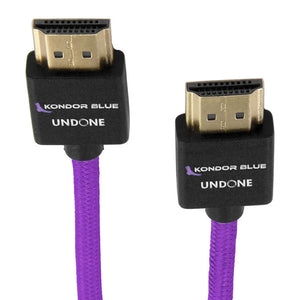 Kondor Blue HDMI to HDMI High Speed 4K 3D Nylon Braided Male Cable - 18"