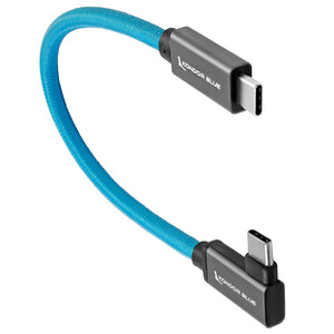 Kondor Blue USB C to USB C High Speed Cable for SSD Recording - Right Angle (8.5")