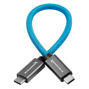 Kondor Blue USB-C to USB-C High Speed Cable for SSD Recording - Right Angle (12")