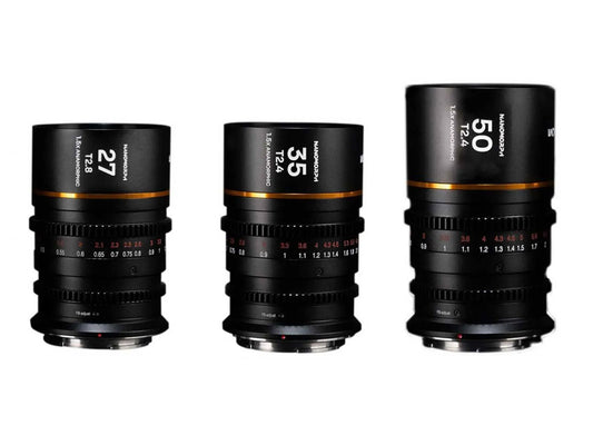 Laowa Nanomorph 3 Lens Kit - 27/35/50mm (Amber) - Micro Four Thirds