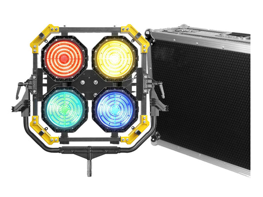 Lightstar LUXED-P4 Full Colour LED Spotlight/Spacelight (640W) w/ Lumen Radio - In Flight Case