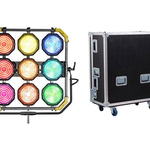 Lightstar LUXED-P9 Full Colour LED Spotlight/Spacelight (1440W) w/ Lumen Radio - In Flight Case
