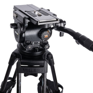 Miller ArrowX 1 Sprinter II 2 Stage Alloy Tripod (w/Mid-Level Spreader, Rubber Feet, Pan Handle and Softcase)