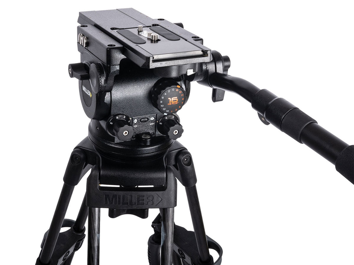 Miller ArrowX 1 Sprinter II 2 Stage Carbon Fibre Tripod (w/Mid-Level Spreader, Pan Handle, Rubber Feet and Softcase)