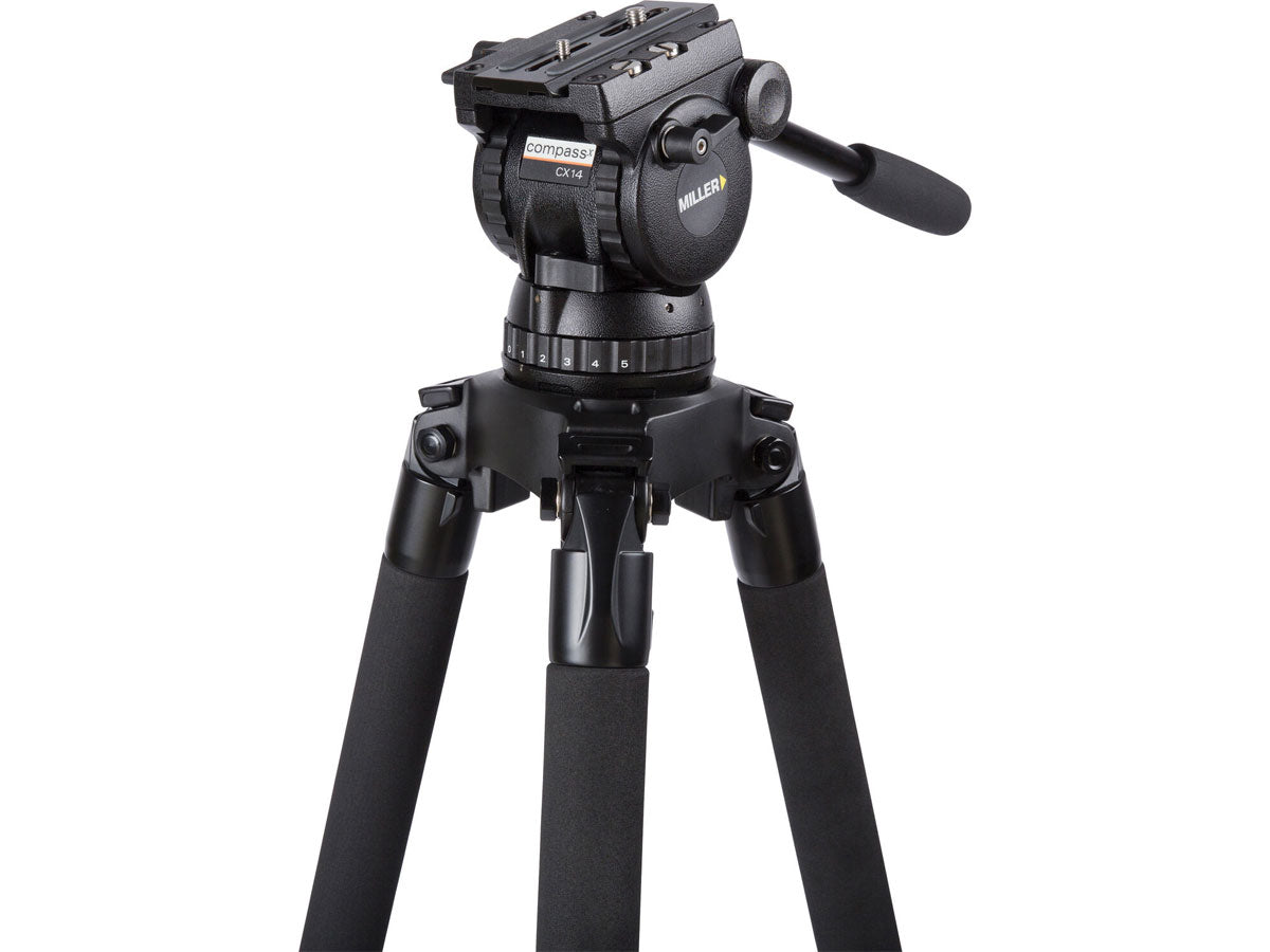 Miller CX14 Toggle 2 Stage Alloy Tripod (w/Ground Spreader, Pan Handle, Strap and Softcase)