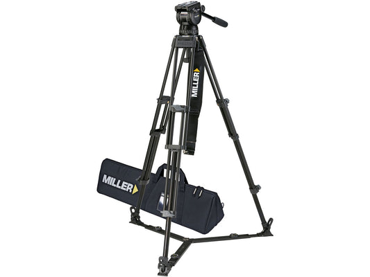 Miller CX14 Toggle 2 Stage Alloy Tripod (w/Ground Spreader, Pan Handle, Strap and Softcase)