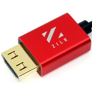 ZILR Ultra High Speed HDMI Cable with Ethernet (Hyper-Thin 8Kp60 Secure Type-A) - 1m / 3.3ft