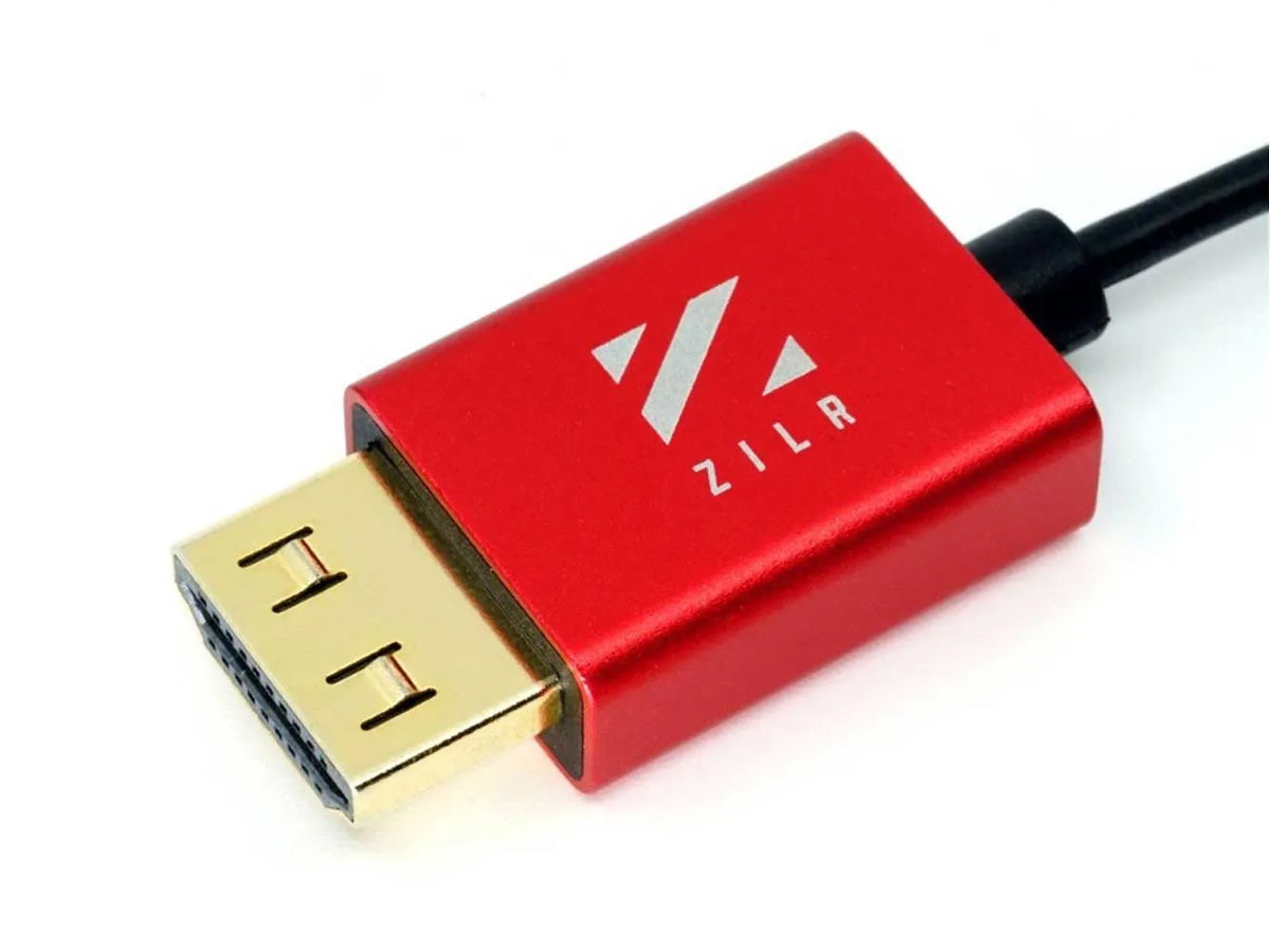 ZILR Ultra High Speed HDMI Cable with Ethernet (Hyper-Thin 8Kp60 Secure Type-A) - 1m / 3.3ft