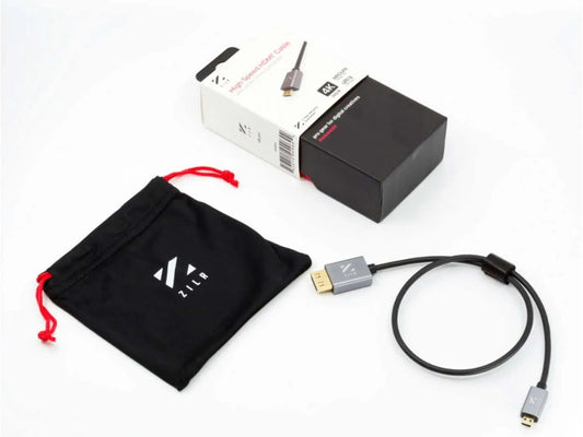 ZILR High Speed HDMI Secure Cable (4Kp60 Hyper-Thin Type-A Full to Type-D Micro) - 45cm / 17.7"